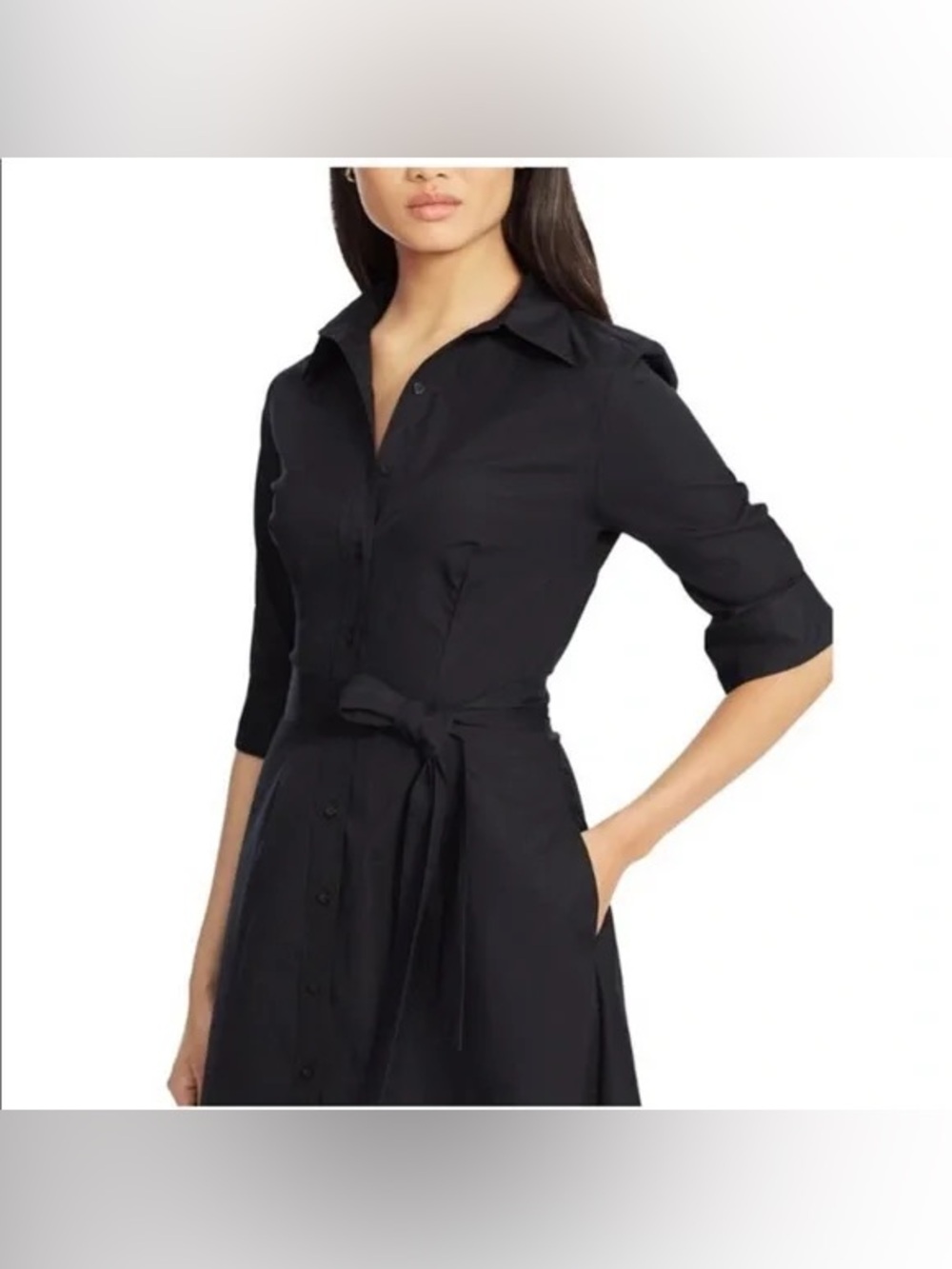 kate spade Black Shirt Dress with Tie Waist
